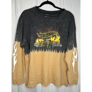 Forever 21 Hot Wheels T-shirt Mens M Long Sleeved Ombre Retro Logo Classic